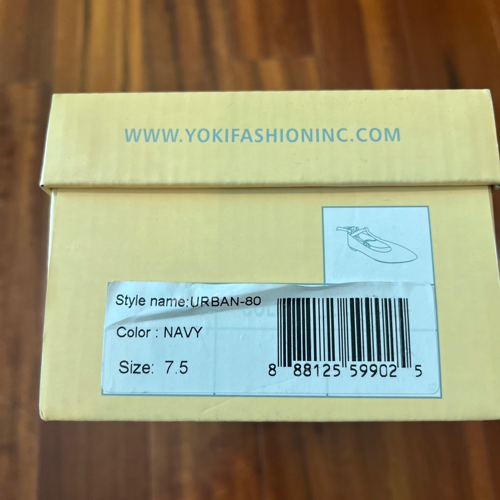 Navy Velvet Ballet Flat Lace Up Pointed Toe Strappy T Yoki Urban-80 New Size 7.5 - Picture 2 of 7